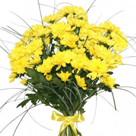 Bouquet of yellow chrysanthemums (9 flowers)