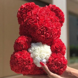 3D rožu lācis ar sirdi RED XL