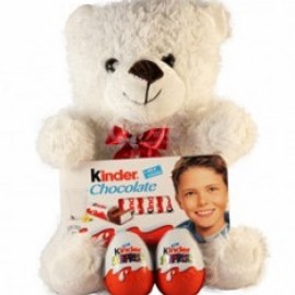 Teddy with Kinder chocolates (only in Riga)