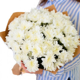 Белый букет хризантем