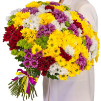Large, different colors 51 chrysanthemum bouquet | Flower delivery